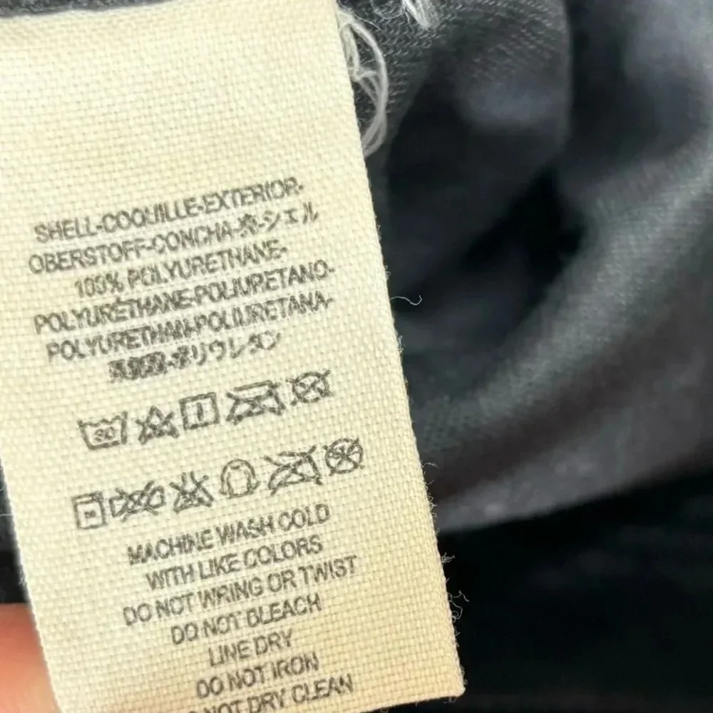 Free People Faux leather Skinny Jeans size 4 Black Gold Zipper detail